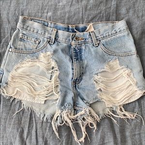 Destroyed Denim Shorts